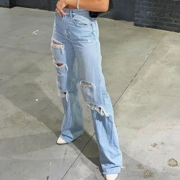 Carmar Women's Non-stretch Low Fit Baggy Distressed Jean - Picture 2 of 16